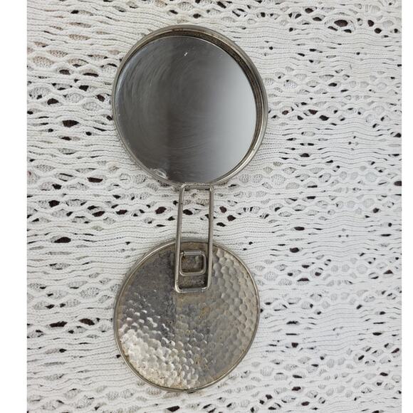 Vintage IW Rice Imports Japan Floral Flowers Folding Double Makeup Comact Mirror - Picture 5 of 8